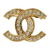 Chanel vintage rhinestone broche metal
