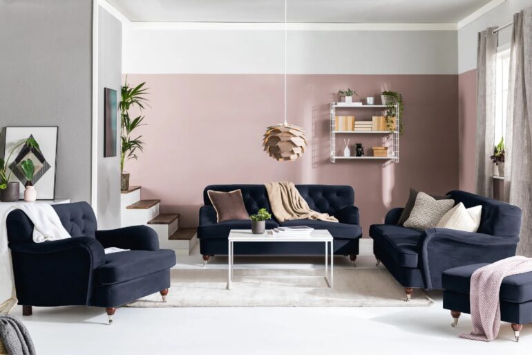 Howard Riviera 2 sits Sammetssoffa blå