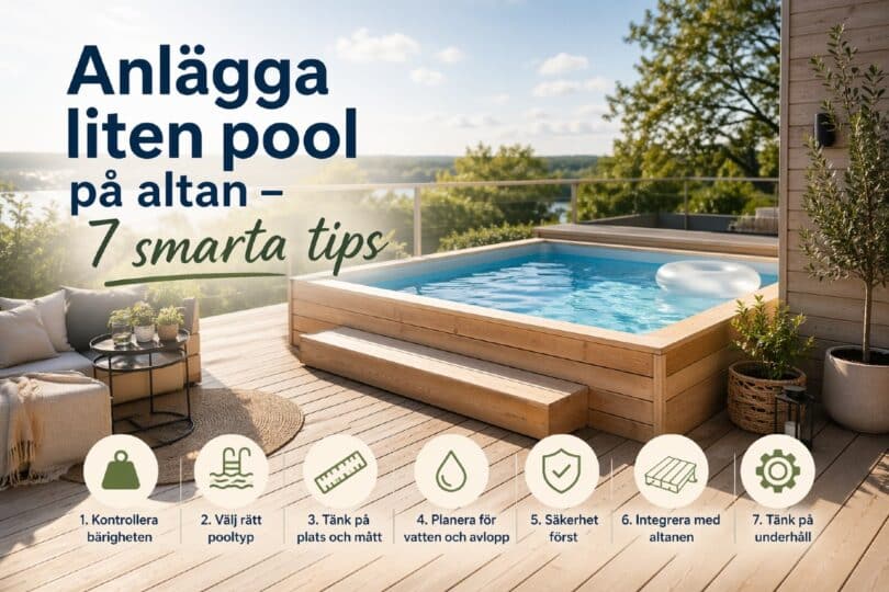 liten pool på altan