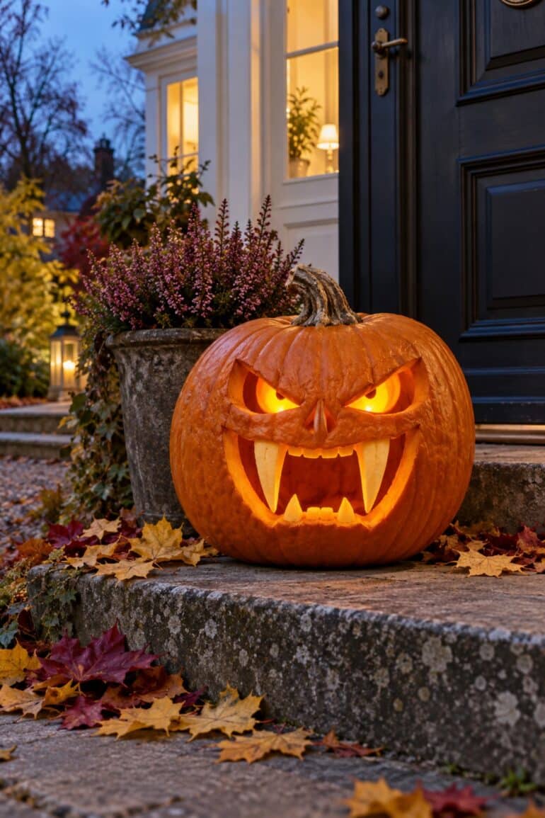 Halloween pumpa stora huggtänder