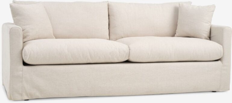 Soffa LYNGAA 3-sits avtagbar klädsel beige tyg