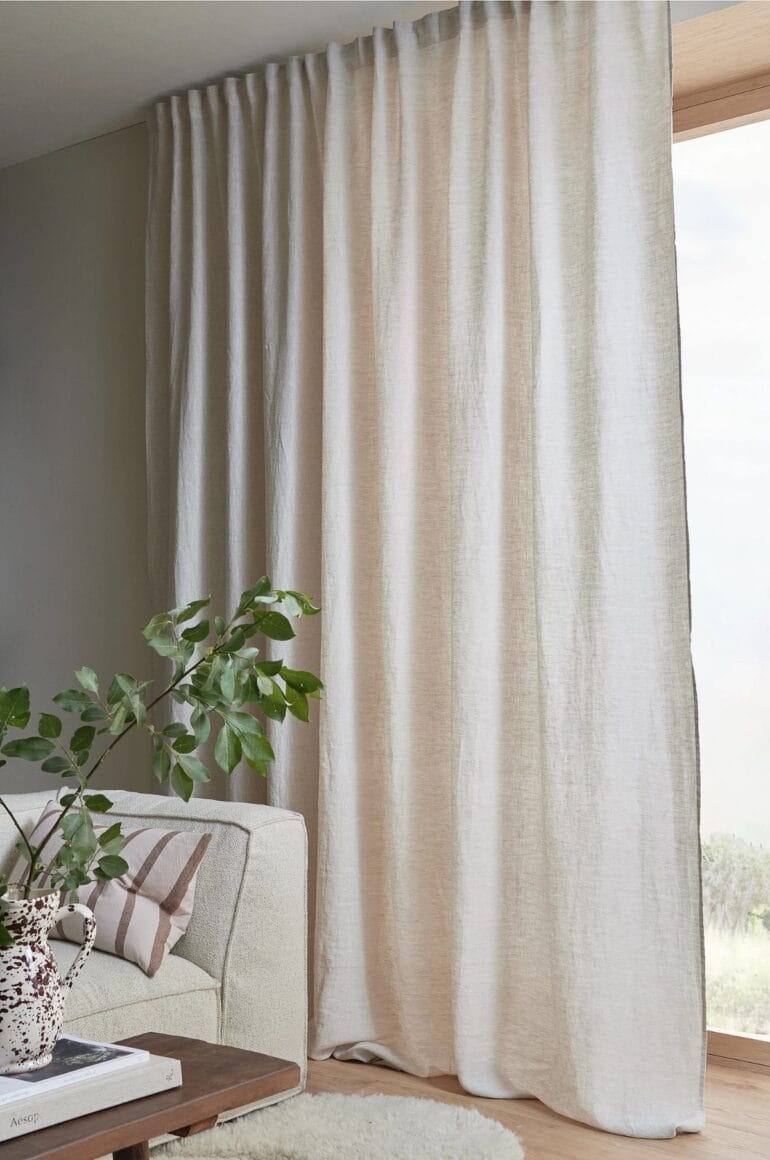 Linne gardiner beige
