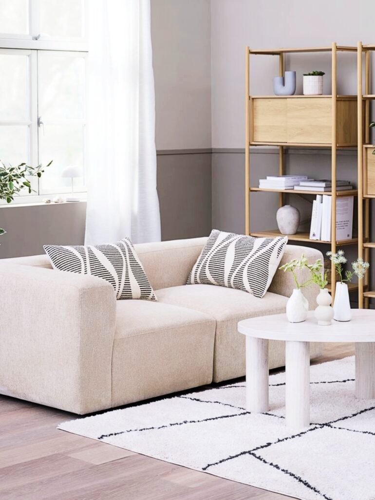 Modulsoffa SKEJBY 2-sits beige tyg