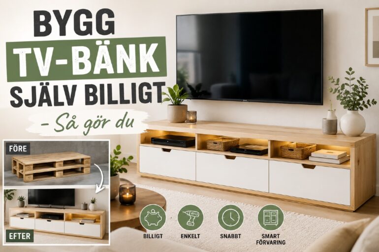 Bygga TV bänk billigt – Så här gör du  