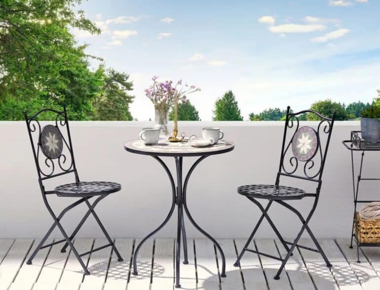 Cafébord Sannicola 60 cm svart