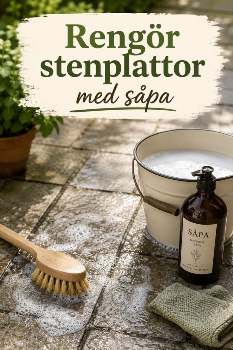 rengöra stenplattor med såpa