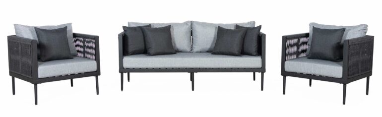 Svart loungegrupp
