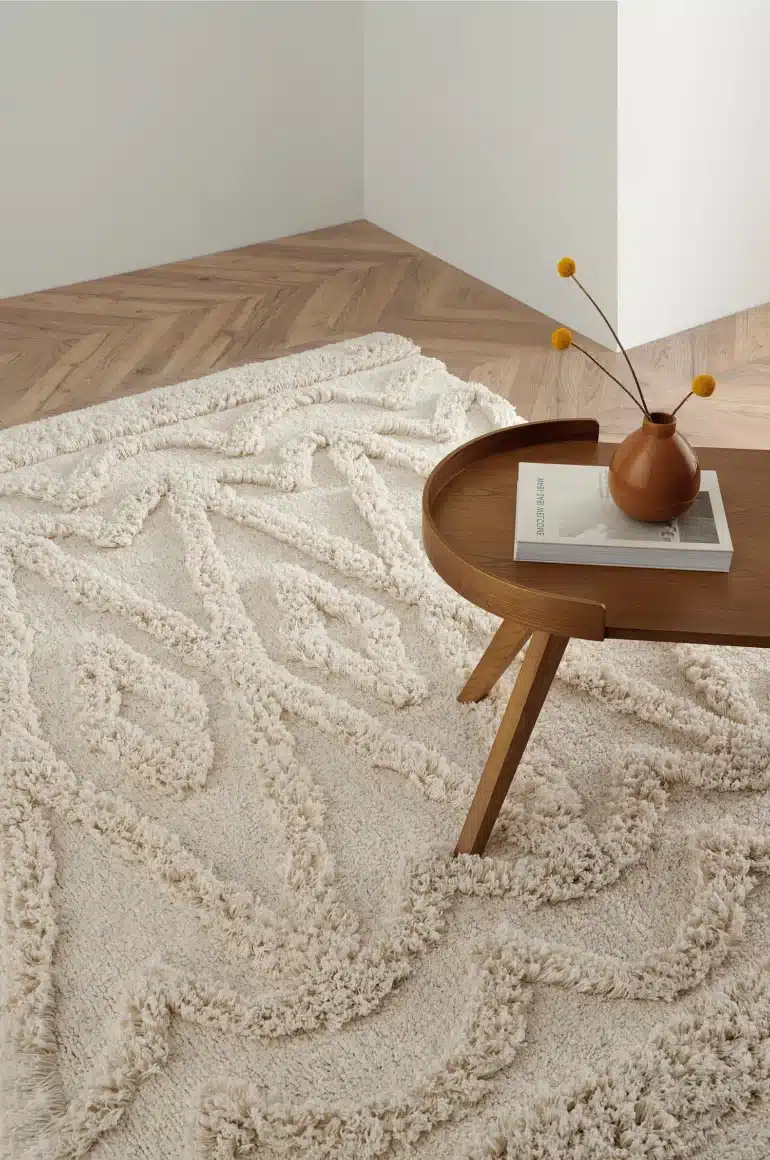 Beige bomullsmatta