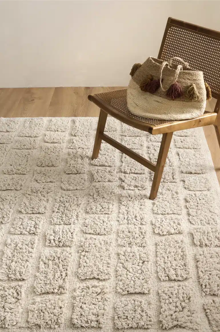 Beige ullmatta