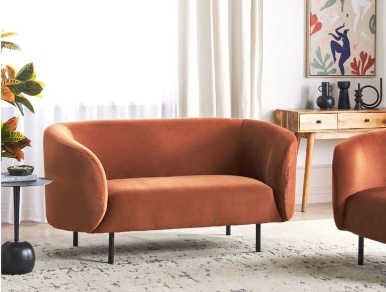 Tuka Soffa 2-sits Svart/Orange