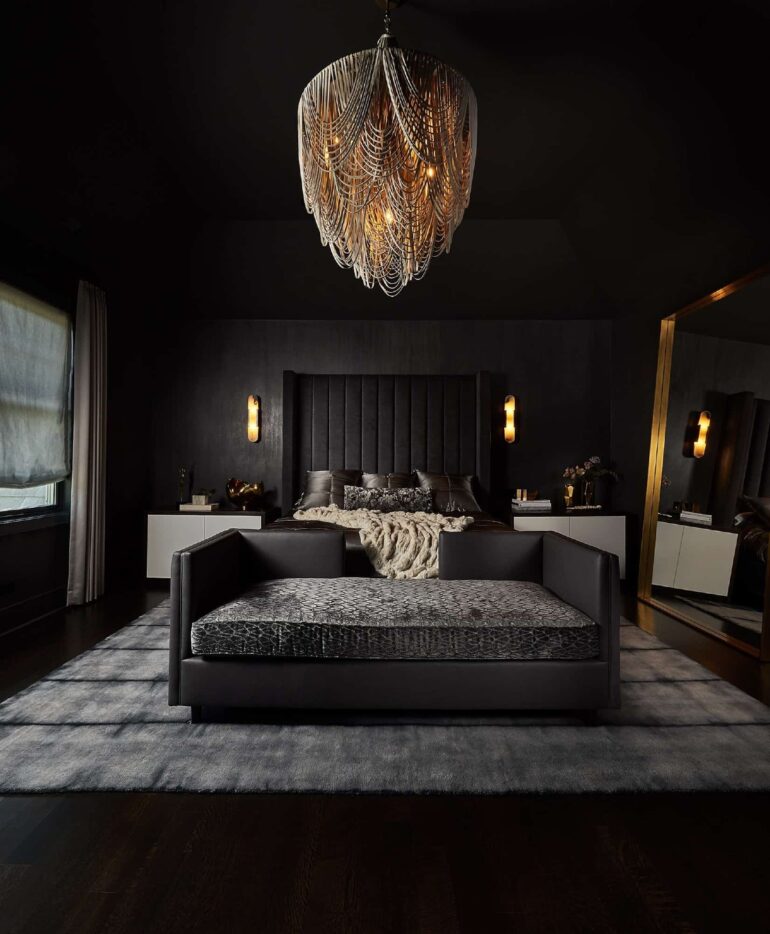 Svart sovrum inspo