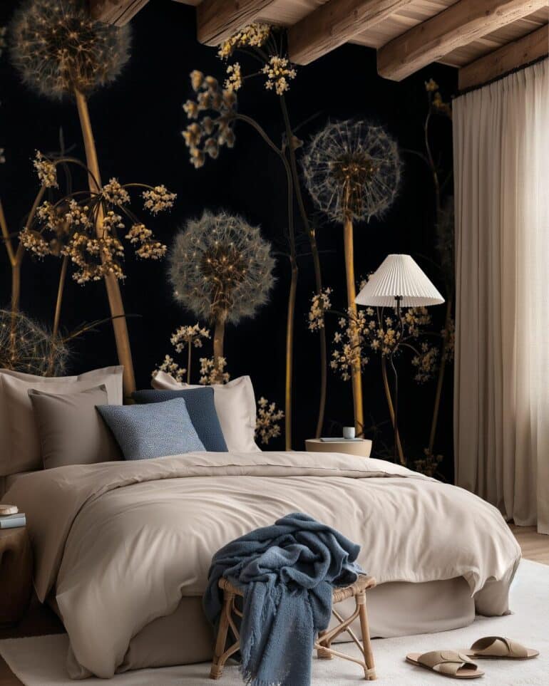 Svarta väggar tapeter