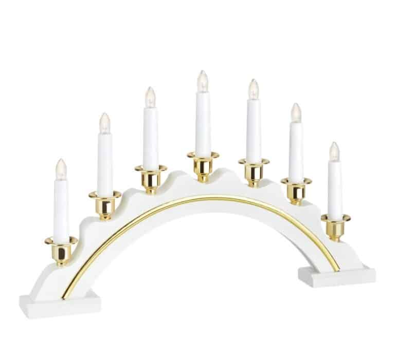 Celine adventsljusstake vit led