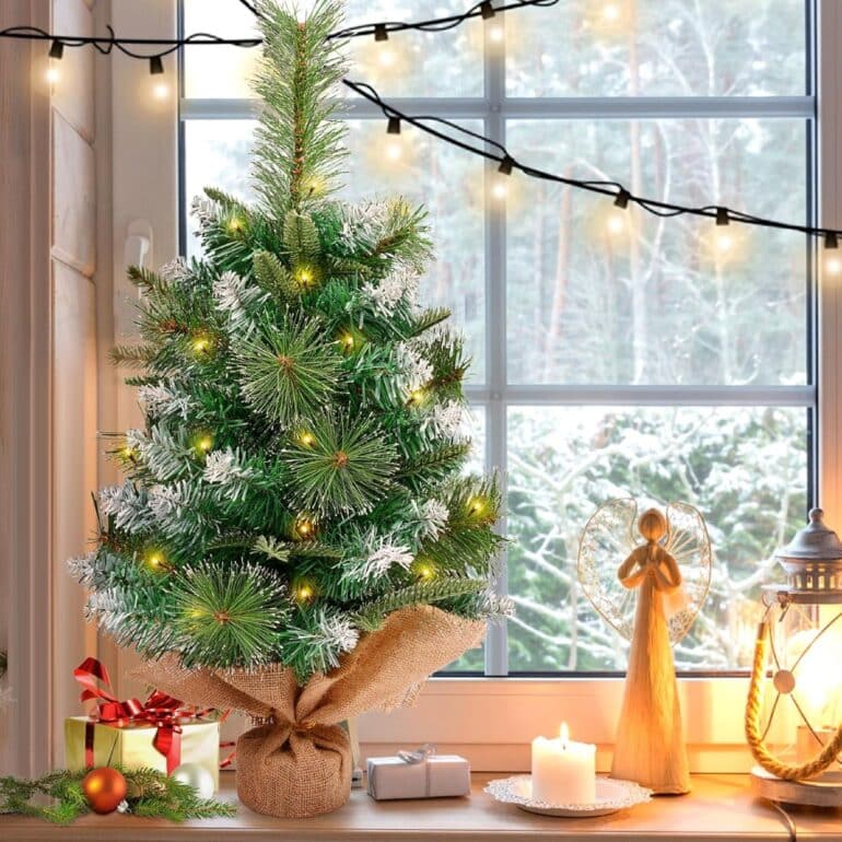 Liten julgran fönster