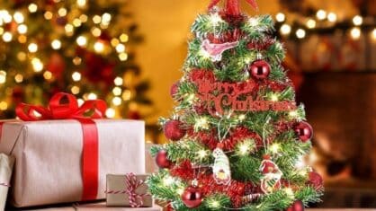 Placera liten julgran