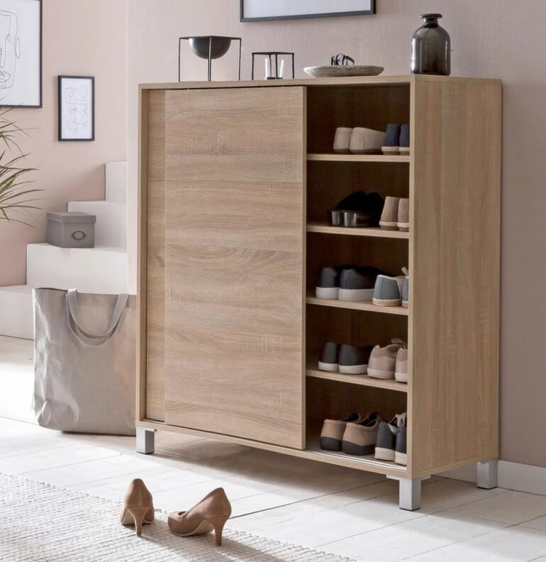 Skoskåp Wohnling melaminbelagd skjutdörrar