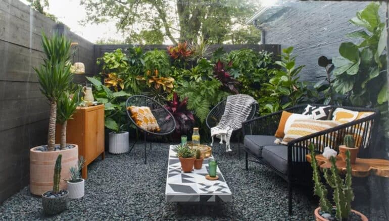Trädgård uteplats trend