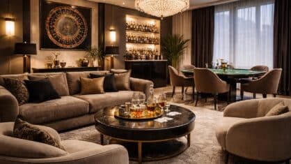 Inreda vardagsrum casino stil