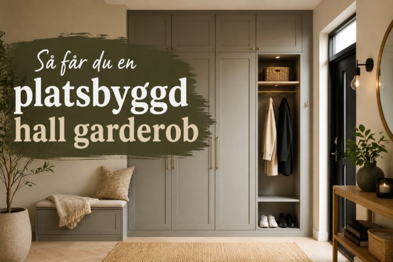 Platsbyggd garderob i hallen
