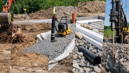 markarbete inför platta