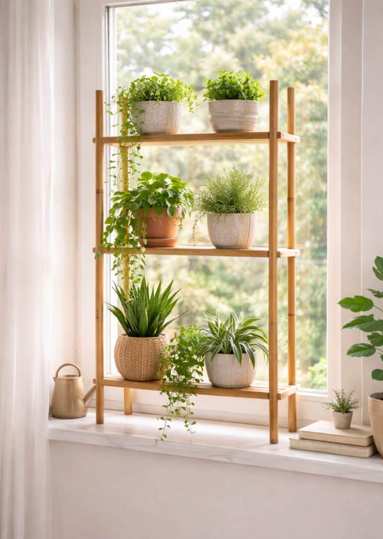 bygga blomhylla fonster