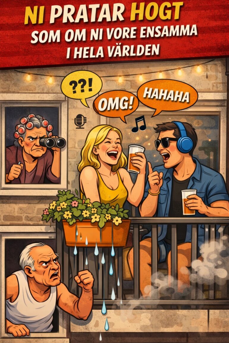 pratar högt balkong