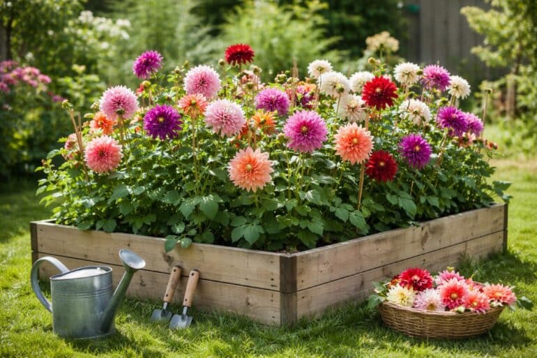 Odla dahlia i pallkrage