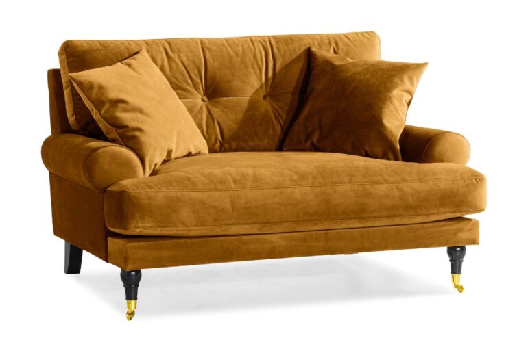 Andrew Loveseat Sammet gul