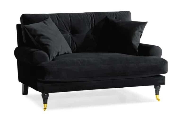 Andrew Loveseat Sammet svart