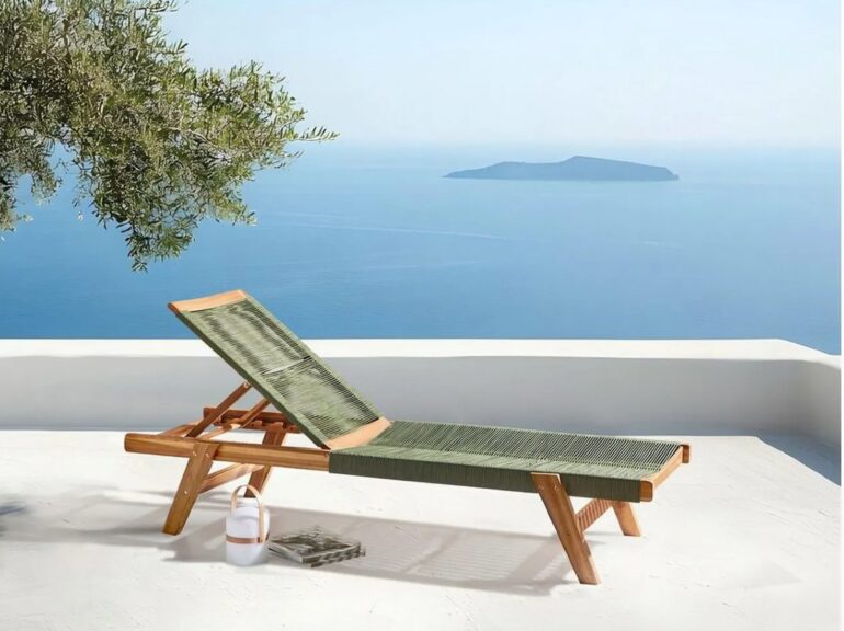 solsäng med grön sits