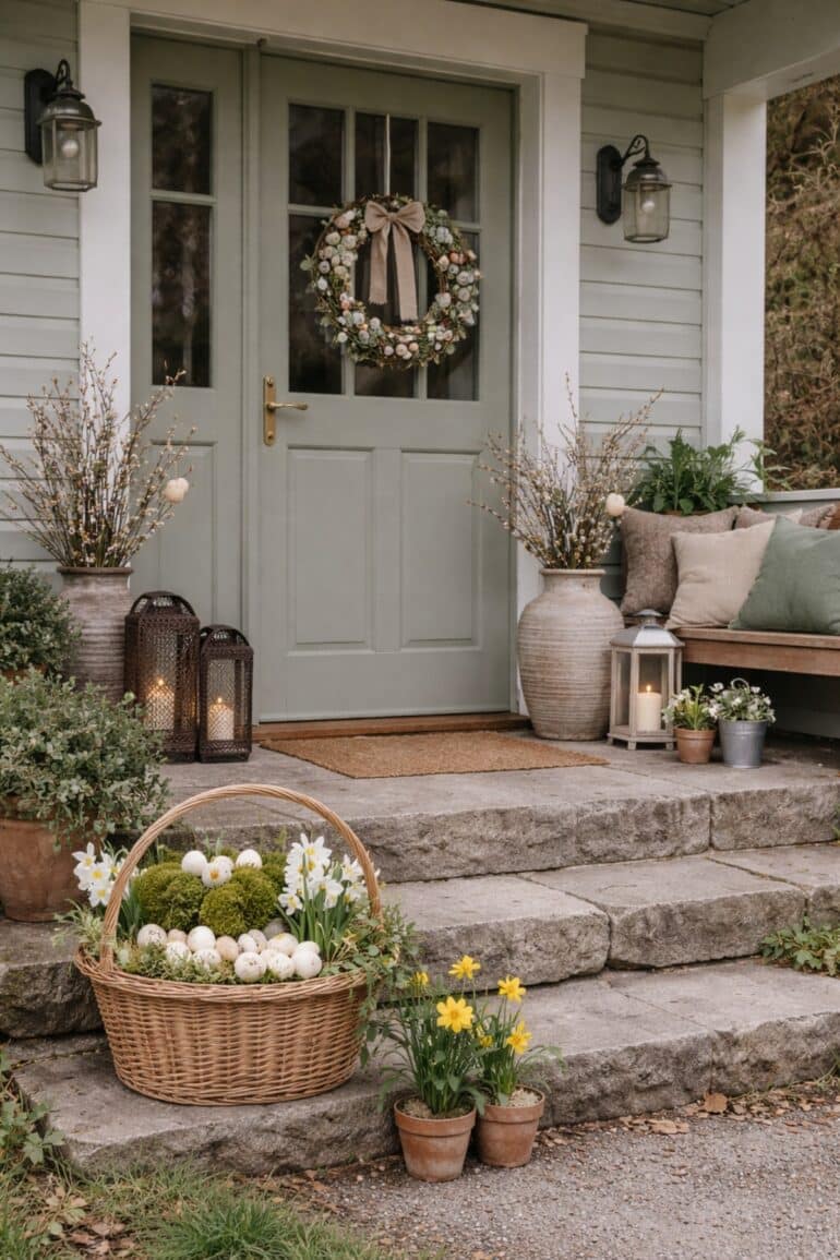 Påskpynt ute veranda