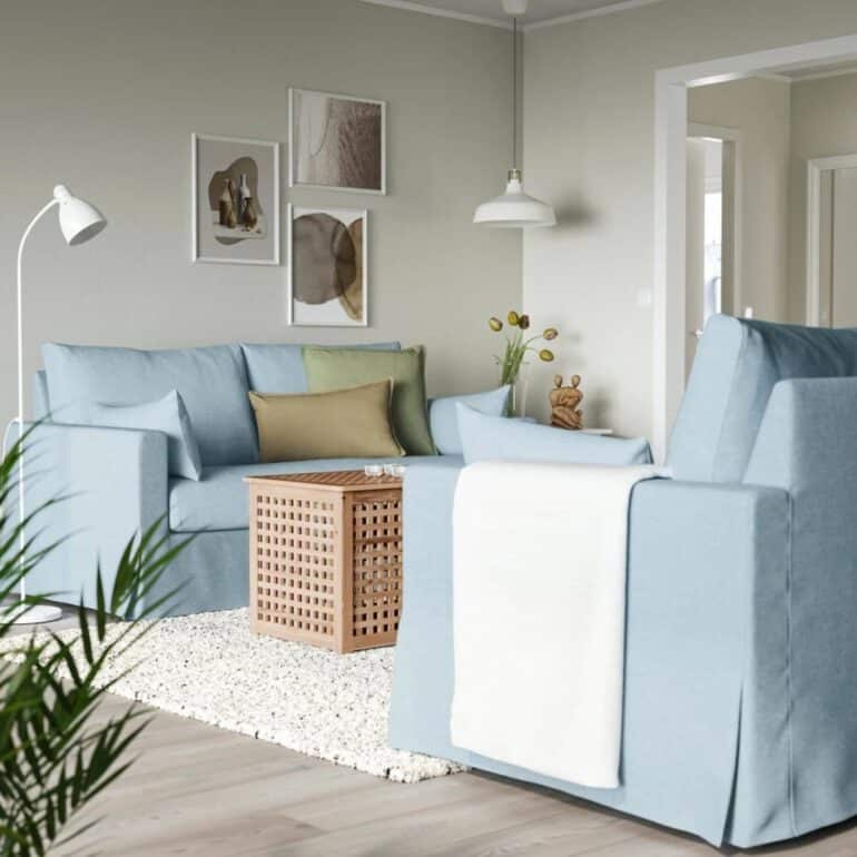 ikea hyltarp soffa blå