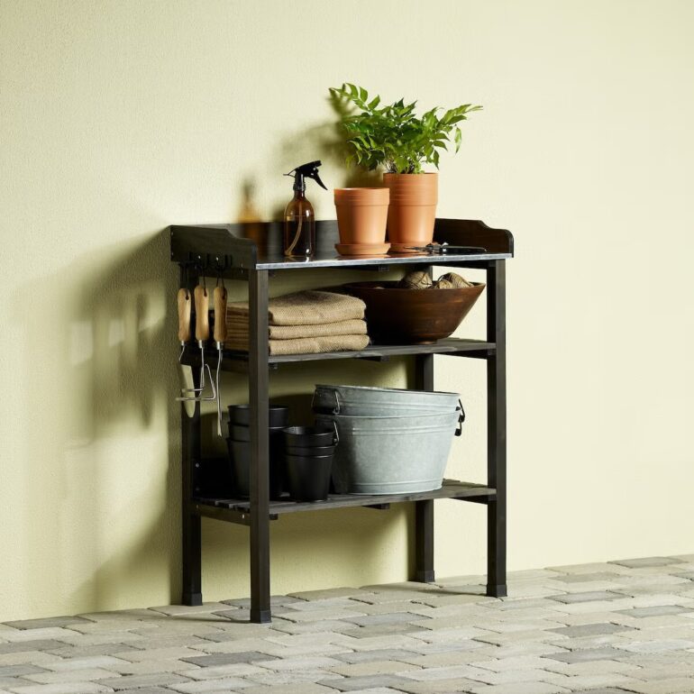 Planteringsbord clas ohlson svart, 76 x 37 x 92 cm