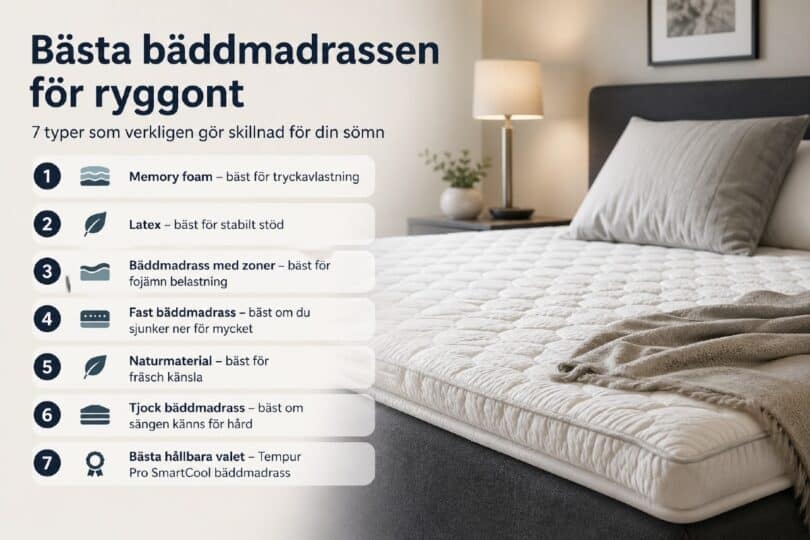 bästa bäddmadrasser ryggont test