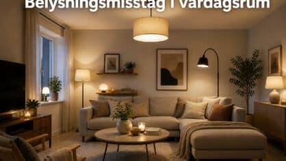 7 vanliga belysningsmisstag i vardagsrummet