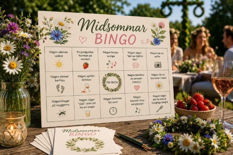 midsommarbingo spel vuxna