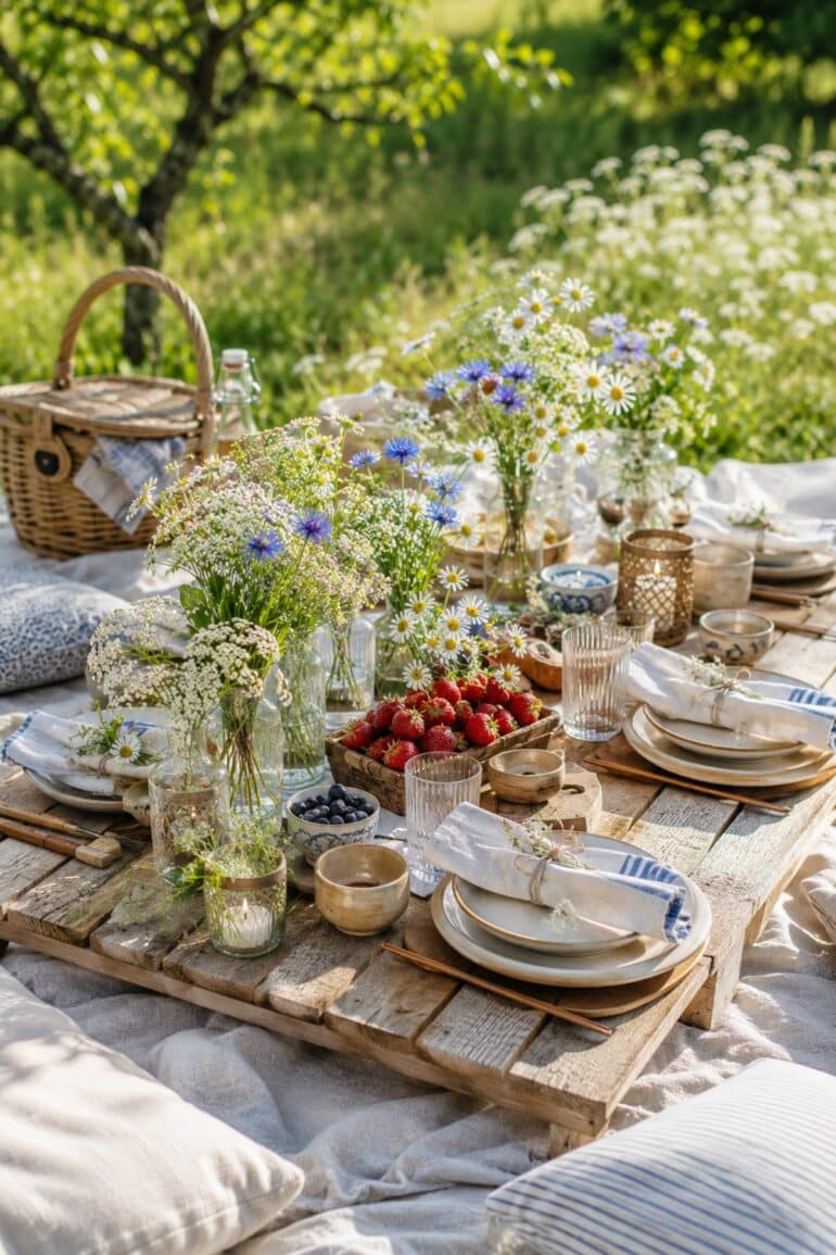duka midsommarbord vackert inspo