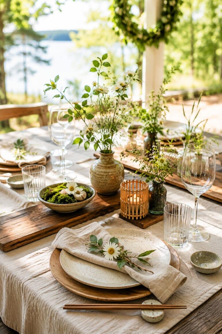 Japansk inspirerad midsommar dukning