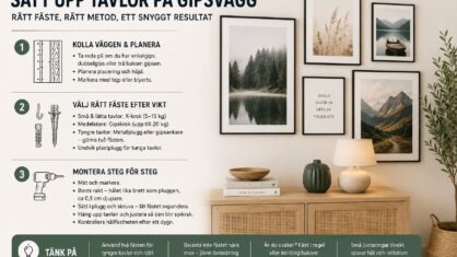 Sätta upp tavlor på gipsvägg – Så här gör du
