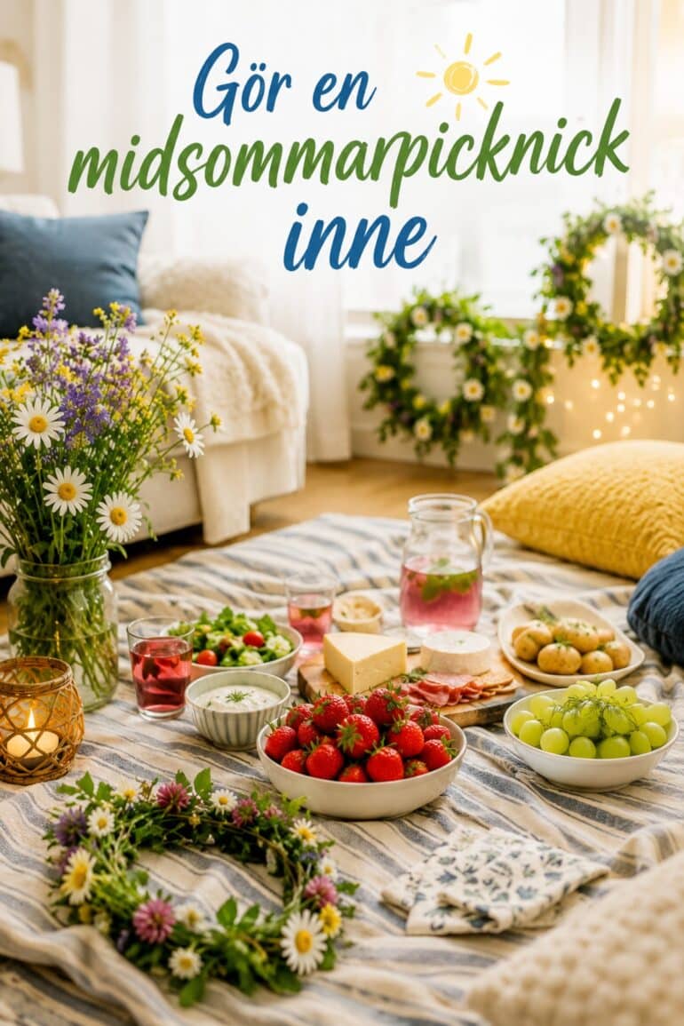 gör en midsommaarpicknick inomhus