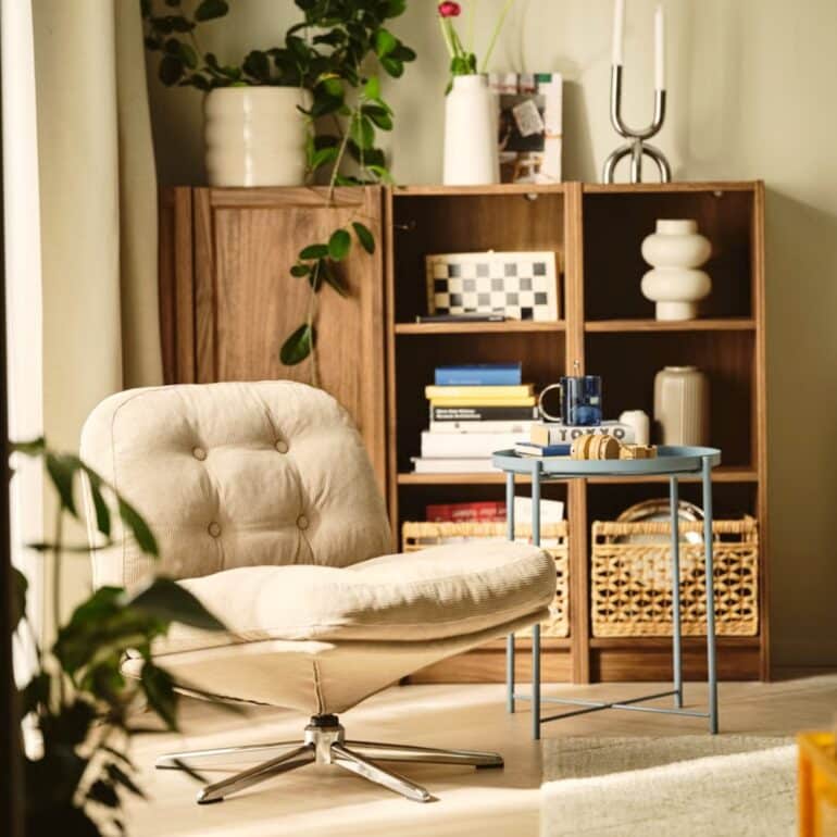 ikea DYVLINGE Snurrfåtölj, Kelinge beige