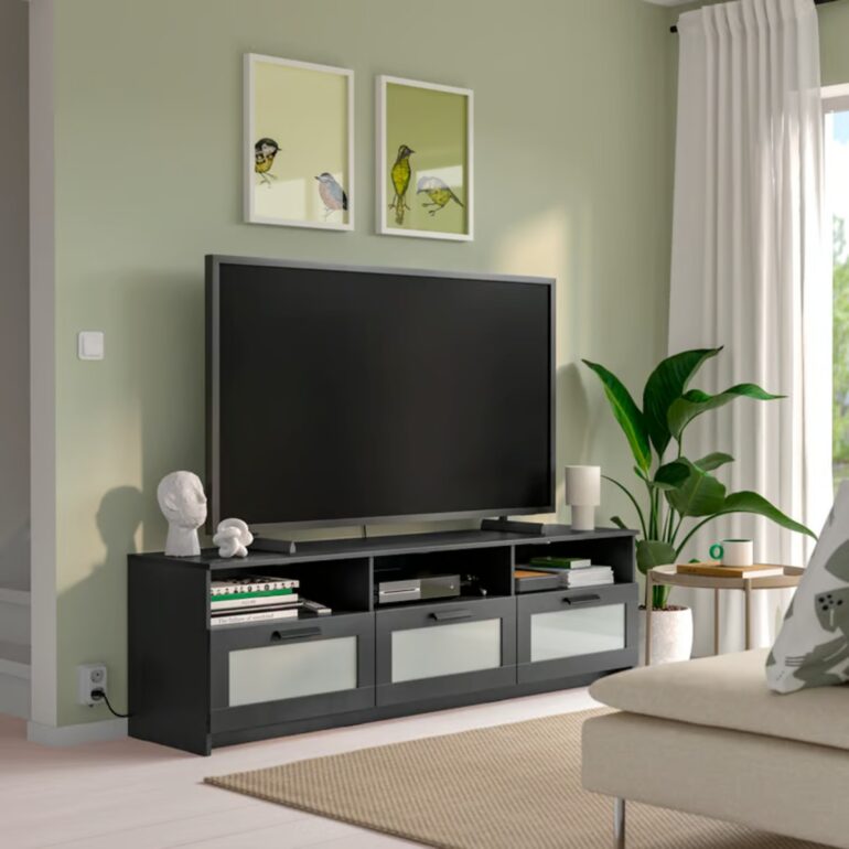 Ikea BRIMNES Tv-bänk, svart,