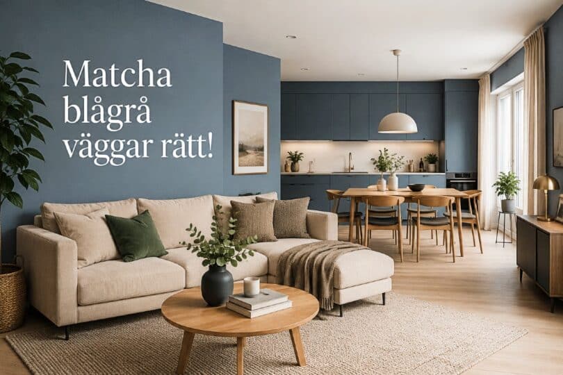 vilka färger till blågrå väggar