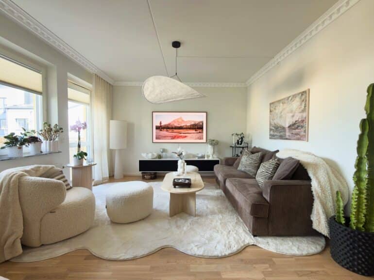 beige vardagsrum inspiration