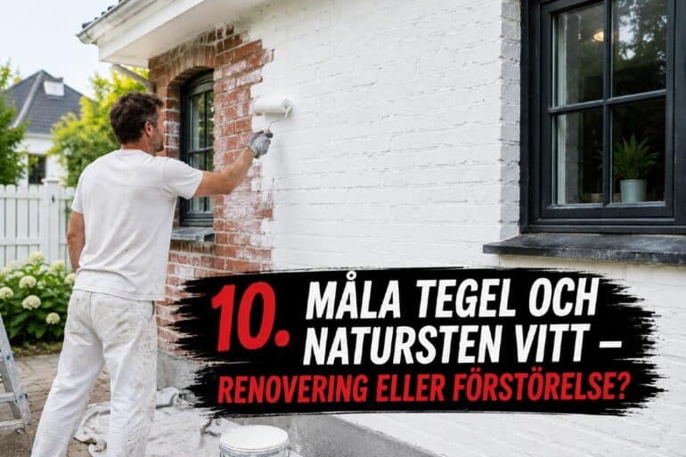 Måla rött tegel vitt