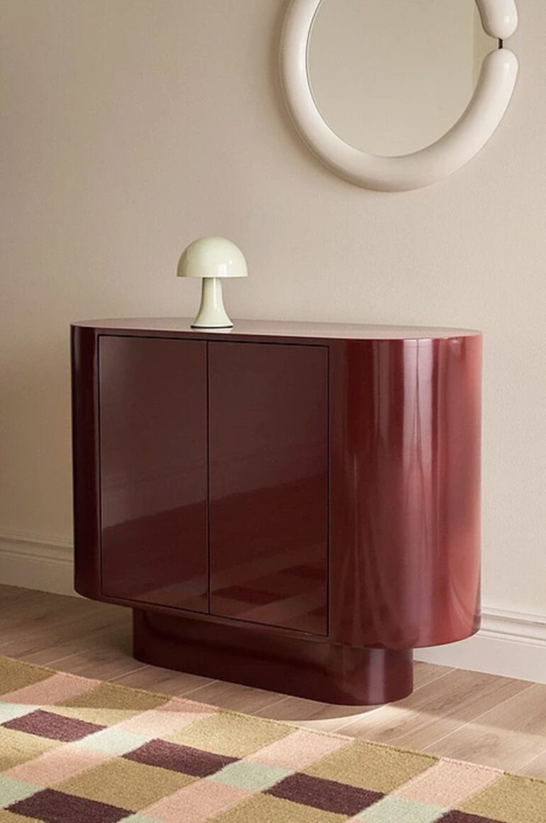 Skåp High Gloss Cabinet vinrött